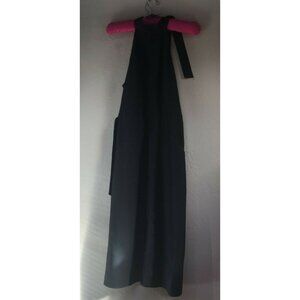 A.B.S. Collection Womens Sz 4 Black Halter Neck Sleeveless Belted Midi Dress New